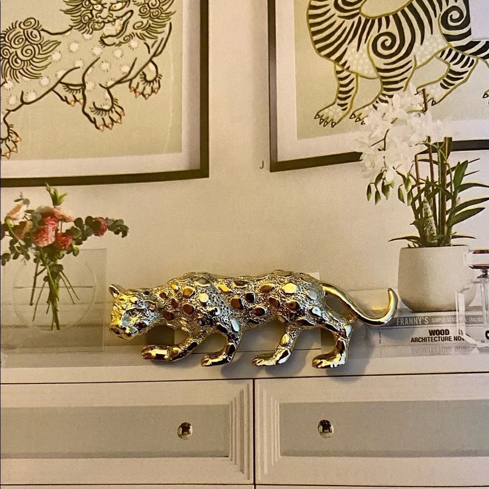 GERRY’S signed gold tone leopard brooch